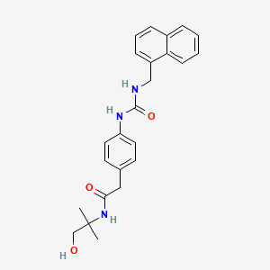 molecular formula C24H27N3O3 B2860695 N-(1-hydroxy-2-methylpropan-2-yl)-2-(4-(3-(naphthalen-1-ylmethyl)ureido)phenyl)acetamide CAS No. 1234853-38-3