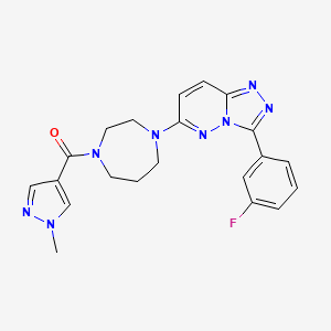 molecular formula C21H21FN8O B2860696 1-[3-(3-fluorophenyl)-[1,2,4]triazolo[4,3-b]pyridazin-6-yl]-4-(1-methyl-1H-pyrazole-4-carbonyl)-1,4-diazepane CAS No. 2380190-13-4