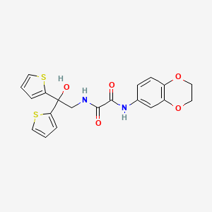molecular formula C20H18N2O5S2 B2860707 N'-(2,3-dihydro-1,4-benzodioxin-6-yl)-N-[2-hydroxy-2,2-bis(thiophen-2-yl)ethyl]ethanediamide CAS No. 2097867-24-6