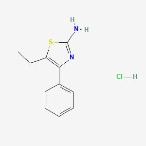 molecular formula C11H13ClN2S B2860709 5-Ethyl-4-phenyl-1,3-thiazol-2-amine hydrochloride CAS No. 859469-67-3