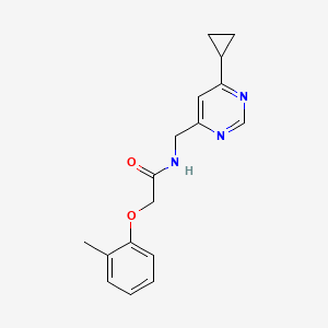 molecular formula C17H19N3O2 B2860743 N-[(6-cyclopropylpyrimidin-4-yl)methyl]-2-(2-methylphenoxy)acetamide CAS No. 2195952-90-8