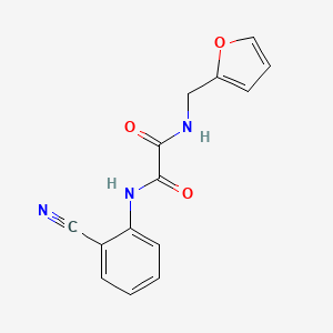 molecular formula C14H11N3O3 B2860767 N'-(2-cyanophenyl)-N-[(furan-2-yl)methyl]ethanediamide CAS No. 898355-90-3