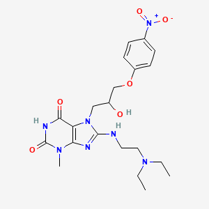 8-((2-(diethylamino)ethyl)amino)-7-(2-hydroxy-3-(4-nitrophenoxy)propyl)-3-methyl-1H-purine-2,6(3H,7H)-dione