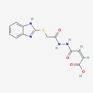 (Z)-4-(2-(2-((1H-benzo[d]imidazol-2-yl)thio)acetyl)hydrazinyl)-4-oxobut-2-enoic acid