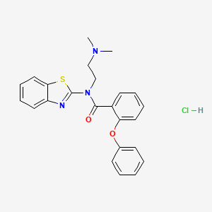 molecular formula C24H24ClN3O2S B2860793 N-(1,3-BENZOTHIAZOL-2-YL)-N-[2-(DIMETHYLAMINO)ETHYL]-2-PHENOXYBENZAMIDE HYDROCHLORIDE CAS No. 1217026-15-7
