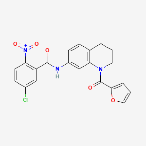 5-chloro-N-(1-(furan-2-carbonyl)-1,2,3,4-tetrahydroquinolin-7-yl)-2-nitrobenzamide