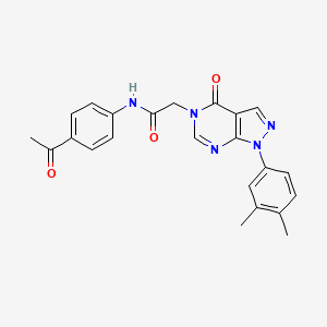 molecular formula C23H21N5O3 B2860800 N-(4-acetylphenyl)-2-(1-(3,4-dimethylphenyl)-4-oxo-1H-pyrazolo[3,4-d]pyrimidin-5(4H)-yl)acetamide CAS No. 852451-59-3