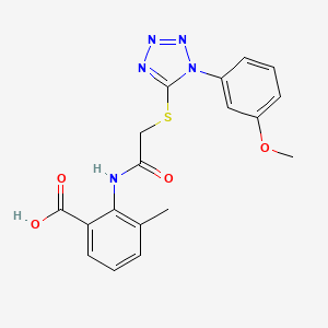 2-(2-((1-(3-methoxyphenyl)-1H-tetrazol-5-yl)thio)acetamido)-3-methylbenzoic acid