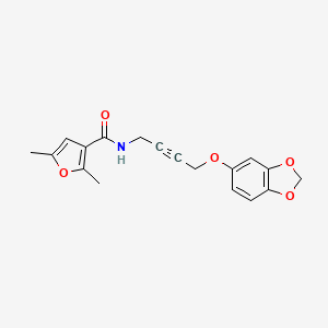 molecular formula C18H17NO5 B2860810 N-(4-(benzo[d][1,3]dioxol-5-yloxy)but-2-yn-1-yl)-2,5-dimethylfuran-3-carboxamide CAS No. 1448128-97-9