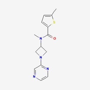 molecular formula C14H16N4OS B2860838 N,5-dimethyl-N-[1-(pyrazin-2-yl)azetidin-3-yl]thiophene-2-carboxamide CAS No. 2380071-45-2