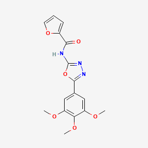 molecular formula C16H15N3O6 B2860844 N-[5-(3,4,5-trimethoxyphenyl)-1,3,4-oxadiazol-2-yl]furan-2-carboxamide CAS No. 891118-05-1