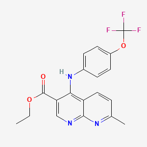 4-[(4-cyclopentyl-2,3-dioxopiperazin-1-yl)methyl]-N-(3-fluoro-2-methylphenyl)benzamide