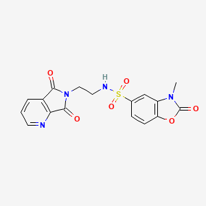 molecular formula C17H14N4O6S B2860858 N-(2-(5,7-dioxo-5H-pyrrolo[3,4-b]pyridin-6(7H)-yl)ethyl)-3-methyl-2-oxo-2,3-dihydrobenzo[d]oxazole-5-sulfonamide CAS No. 2034231-74-6