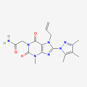 2-[3-Methyl-2,6-dioxo-7-prop-2-enyl-8-(3,4,5-trimethylpyrazolyl)-1,3,7-trihydr opurinyl]acetamide