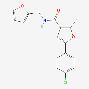 molecular formula C17H14ClNO3 B2860864 5-(4-chlorophenyl)-N-(furan-2-ylmethyl)-2-methylfuran-3-carboxamide CAS No. 940997-54-6
