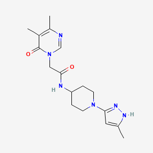 molecular formula C17H24N6O2 B2860865 2-(4,5-dimethyl-6-oxopyrimidin-1(6H)-yl)-N-(1-(5-methyl-1H-pyrazol-3-yl)piperidin-4-yl)acetamide CAS No. 2034207-37-7
