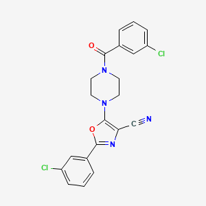 5-(4-(3-Chlorobenzoyl)piperazin-1-yl)-2-(3-chlorophenyl)oxazole-4-carbonitrile