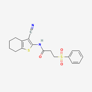 N-(3-cyano-4,5,6,7-tetrahydrobenzo[b]thiophen-2-yl)-3-(phenylsulfonyl)propanamide