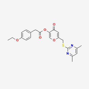 6-(((4,6-dimethylpyrimidin-2-yl)thio)methyl)-4-oxo-4H-pyran-3-yl 2-(4-ethoxyphenyl)acetate