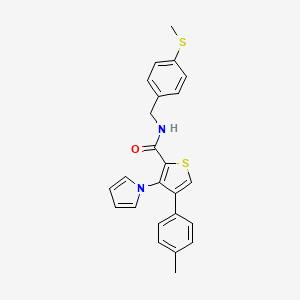 N-(4-(methylthio)benzyl)-3-(1H-pyrrol-1-yl)-4-(p-tolyl)thiophene-2-carboxamide