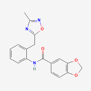 N-(2-((3-methyl-1,2,4-oxadiazol-5-yl)methyl)phenyl)benzo[d][1,3]dioxole-5-carboxamide