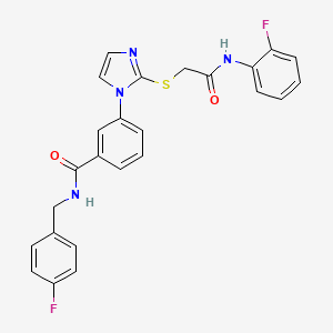 N-(4-fluorobenzyl)-3-(2-((2-((2-fluorophenyl)amino)-2-oxoethyl)thio)-1H-imidazol-1-yl)benzamide