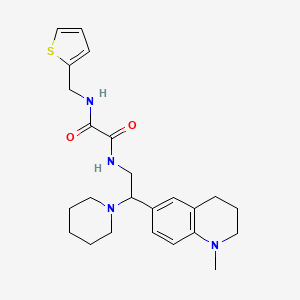 molecular formula C24H32N4O2S B2860929 N'-[2-(1-methyl-1,2,3,4-tetrahydroquinolin-6-yl)-2-(piperidin-1-yl)ethyl]-N-[(thiophen-2-yl)methyl]ethanediamide CAS No. 922096-41-1