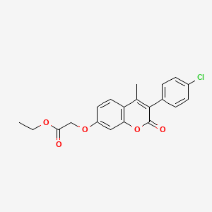 B2860944 ethyl 2-((3-(4-chlorophenyl)-4-methyl-2-oxo-2H-chromen-7-yl)oxy)acetate CAS No. 869080-39-7