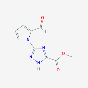 molecular formula C9H8N4O3 B2860948 methyl 5-(2-formyl-1H-pyrrol-1-yl)-4H-1,2,4-triazole-3-carboxylate CAS No. 554402-33-4