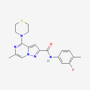 N-(3-fluoro-4-methylphenyl)-6-methyl-4-(1,4-thiazinan-4-yl)pyrazolo[1,5-a]pyrazine-2-carboxamide