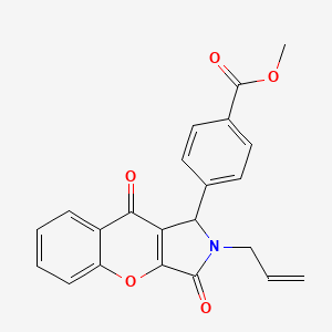 molecular formula C22H17NO5 B2860951 methyl 4-[3,9-dioxo-2-(prop-2-en-1-yl)-1H,2H,3H,9H-chromeno[2,3-c]pyrrol-1-yl]benzoate CAS No. 877783-07-8