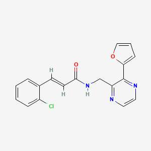 molecular formula C18H14ClN3O2 B2860952 (E)-3-(2-氯苯基)-N-((3-(呋喃-2-基)吡嗪-2-基)甲基)丙烯酰胺 CAS No. 2035007-91-9