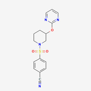 4-((3-(Pyrimidin-2-yloxy)piperidin-1-yl)sulfonyl)benzonitrile
