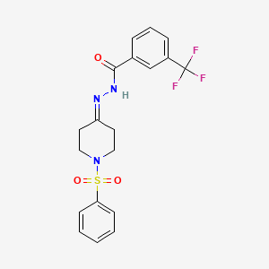 N'-[1-(phenylsulfonyl)-4-piperidinylidene]-3-(trifluoromethyl)benzenecarbohydrazide