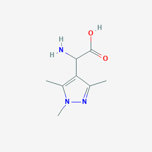 molecular formula C8H13N3O2 B2860982 amino(1,3,5-trimethyl-1H-pyrazol-4-yl)acetic acid CAS No. 1025555-34-3