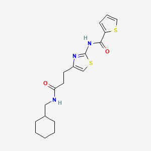 N-(4-(3-((cyclohexylmethyl)amino)-3-oxopropyl)thiazol-2-yl)thiophene-2-carboxamide