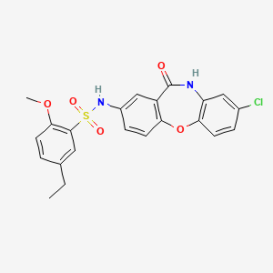 molecular formula C22H19ClN2O5S B2861016 N-(8-chloro-11-oxo-10,11-dihydrodibenzo[b,f][1,4]oxazepin-2-yl)-5-ethyl-2-methoxybenzenesulfonamide CAS No. 922089-64-3