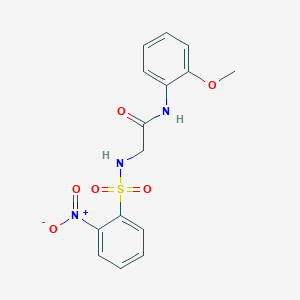 molecular formula C15H15N3O6S B2861041 N-(2-Methoxyphenyl)-2-(2-nitrophenylsulfonamido)acetamide CAS No. 871014-06-1
