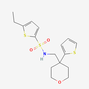 5-ethyl-N-((4-(thiophen-2-yl)tetrahydro-2H-pyran-4-yl)methyl)thiophene-2-sulfonamide