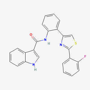 N-(2-(2-(2-fluorophenyl)thiazol-4-yl)phenyl)-1H-indole-3-carboxamide