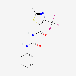 molecular formula C13H10F3N3O2S B2861056 N-{[2-methyl-4-(trifluoromethyl)-1,3-thiazol-5-yl]carbonyl}-N'-phenylurea CAS No. 320420-60-8