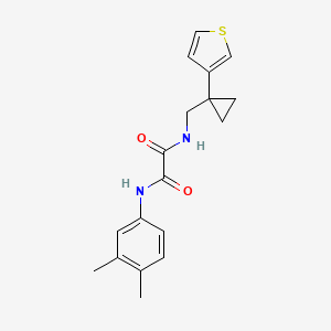 molecular formula C18H20N2O2S B2861087 N'-(3,4-dimethylphenyl)-N-{[1-(thiophen-3-yl)cyclopropyl]methyl}ethanediamide CAS No. 2415526-01-9