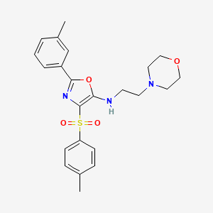 molecular formula C23H27N3O4S B2861088 4-(4-METHYLBENZENESULFONYL)-2-(3-METHYLPHENYL)-N-[2-(MORPHOLIN-4-YL)ETHYL]-1,3-OXAZOL-5-AMINE CAS No. 862740-05-4