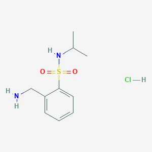 molecular formula C10H17ClN2O2S B2861092 2-(Aminomethyl)-N-isopropylbenzenesulfonamide hydrochloride CAS No. 918812-17-6