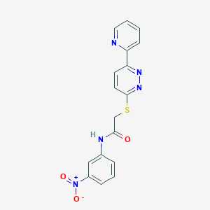 molecular formula C17H13N5O3S B2861129 N-(3-nitrophenyl)-2-{[6-(pyridin-2-yl)pyridazin-3-yl]sulfanyl}acetamide CAS No. 894003-15-7