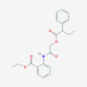molecular formula C21H23NO5 B2861204 Ethyl 2-{2-[(2-phenylbutanoyl)oxy]acetamido}benzoate CAS No. 1008193-38-1