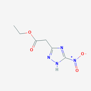 molecular formula C6H8N4O4 B2861212 ethyl 2-(3-nitro-1H-1,2,4-triazol-5-yl)acetate CAS No. 173167-33-4