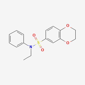 molecular formula C16H17NO4S B2861221 N-ethyl-N-phenyl-2,3-dihydro-1,4-benzodioxine-6-sulfonamide CAS No. 302583-51-3