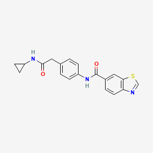 molecular formula C19H17N3O2S B2861233 N-(4-(2-(cyclopropylamino)-2-oxoethyl)phenyl)benzo[d]thiazole-6-carboxamide CAS No. 1323715-26-9