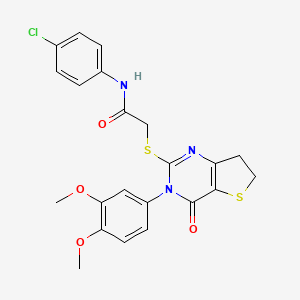 N-(4-chlorophenyl)-2-((3-(3,4-dimethoxyphenyl)-4-oxo-3,4,6,7-tetrahydrothieno[3,2-d]pyrimidin-2-yl)thio)acetamide